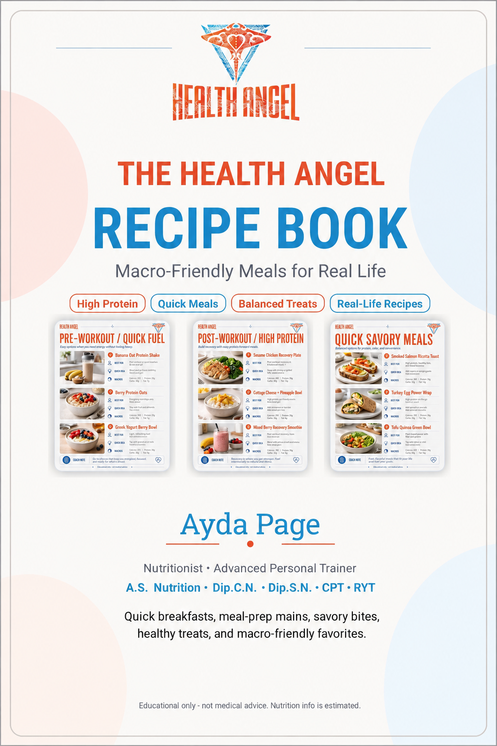 Health Angel Recipe Book style preview