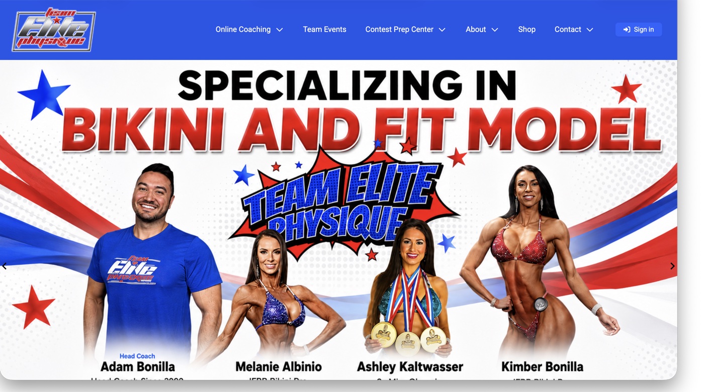 Team Elite Physique website