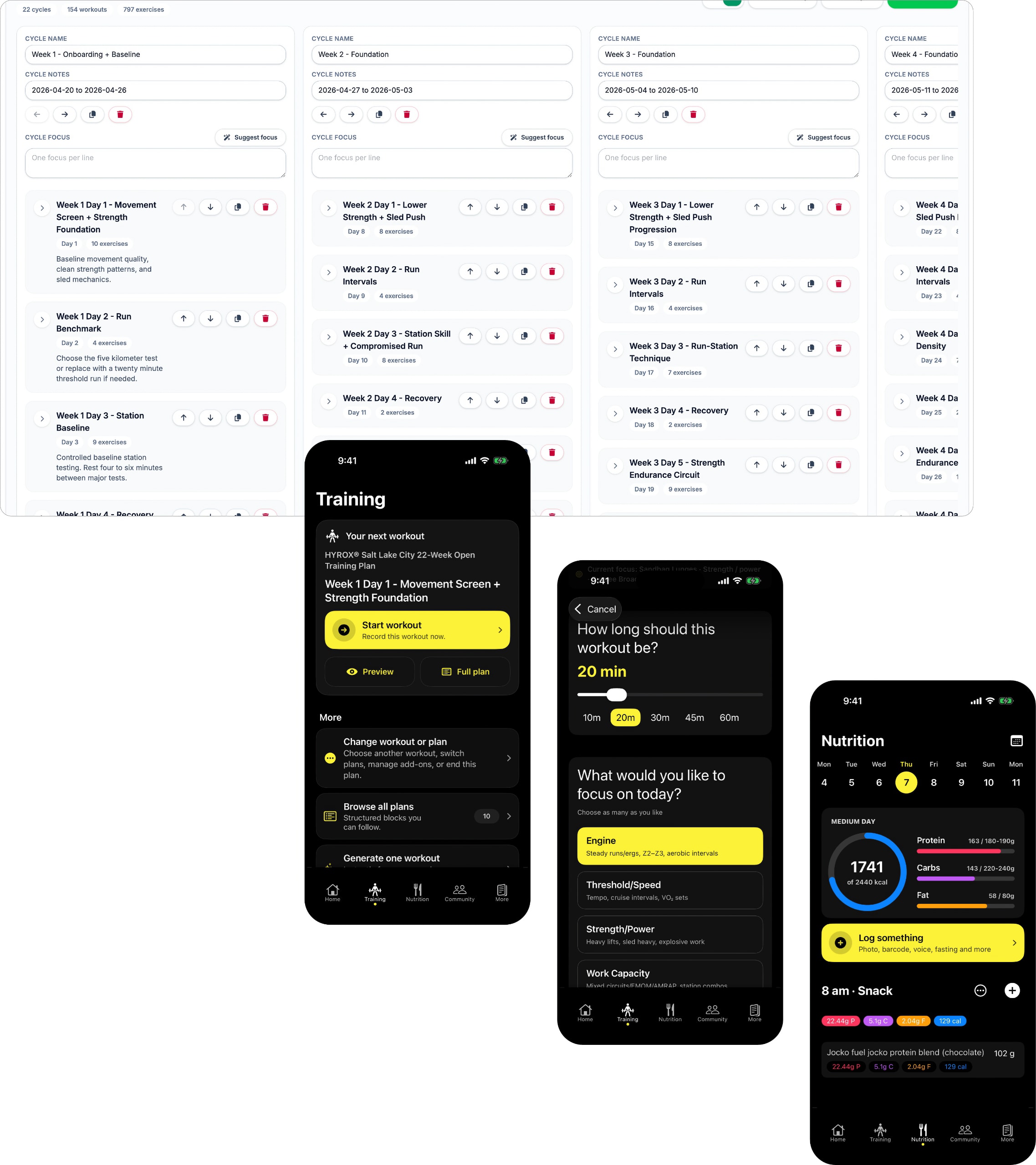 Training and Nutrition screenshot placeholder