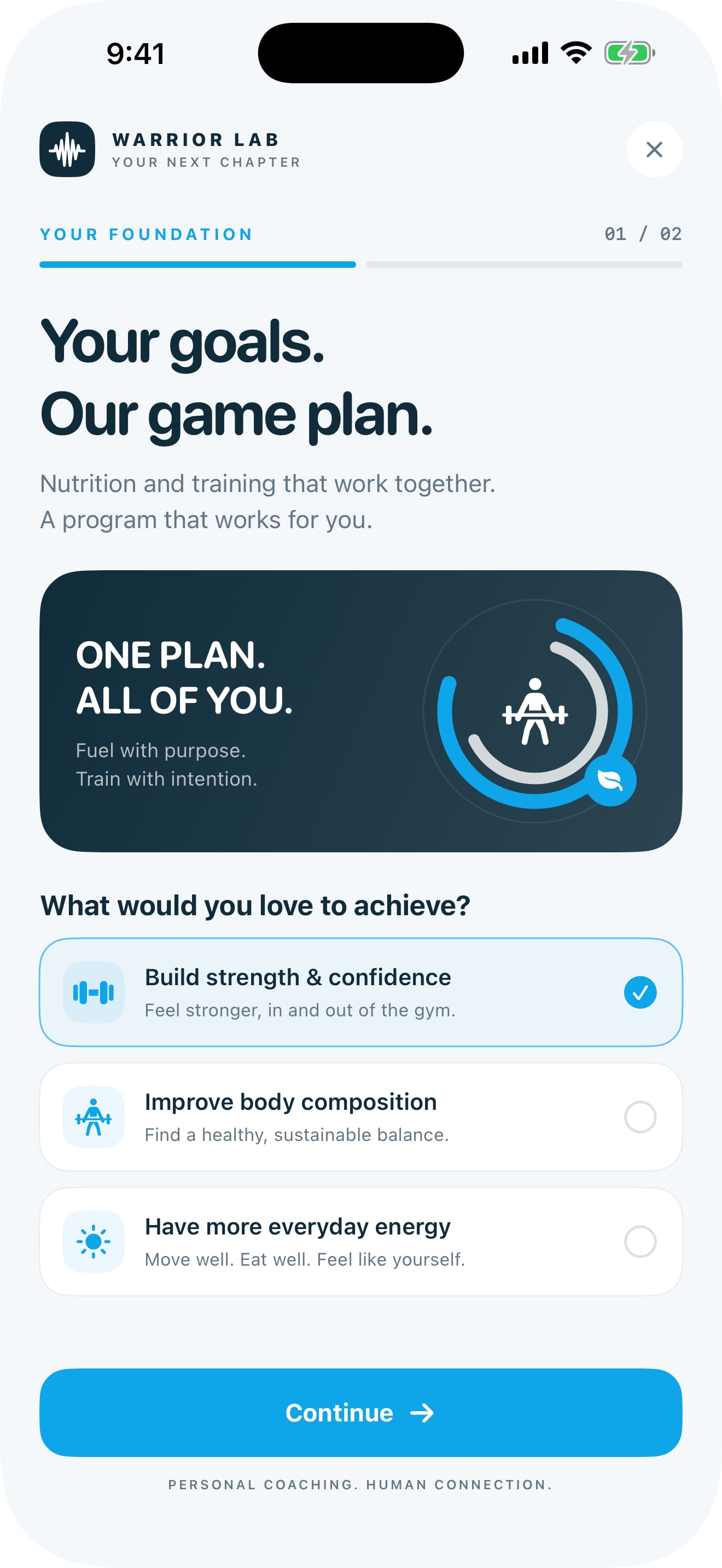 Onboarding: Mobile screenshot 1