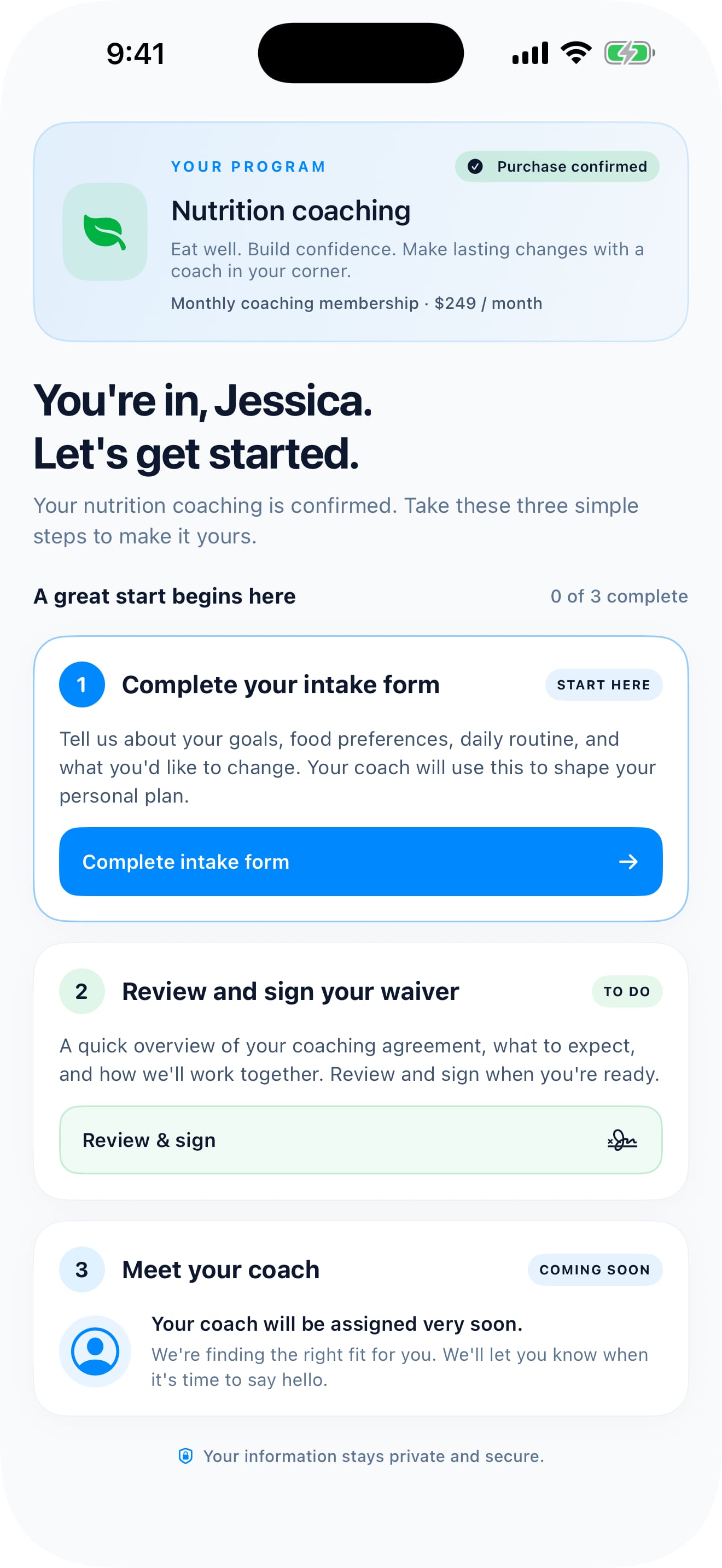 Pono app screenshot placeholder 2 for client onboarding