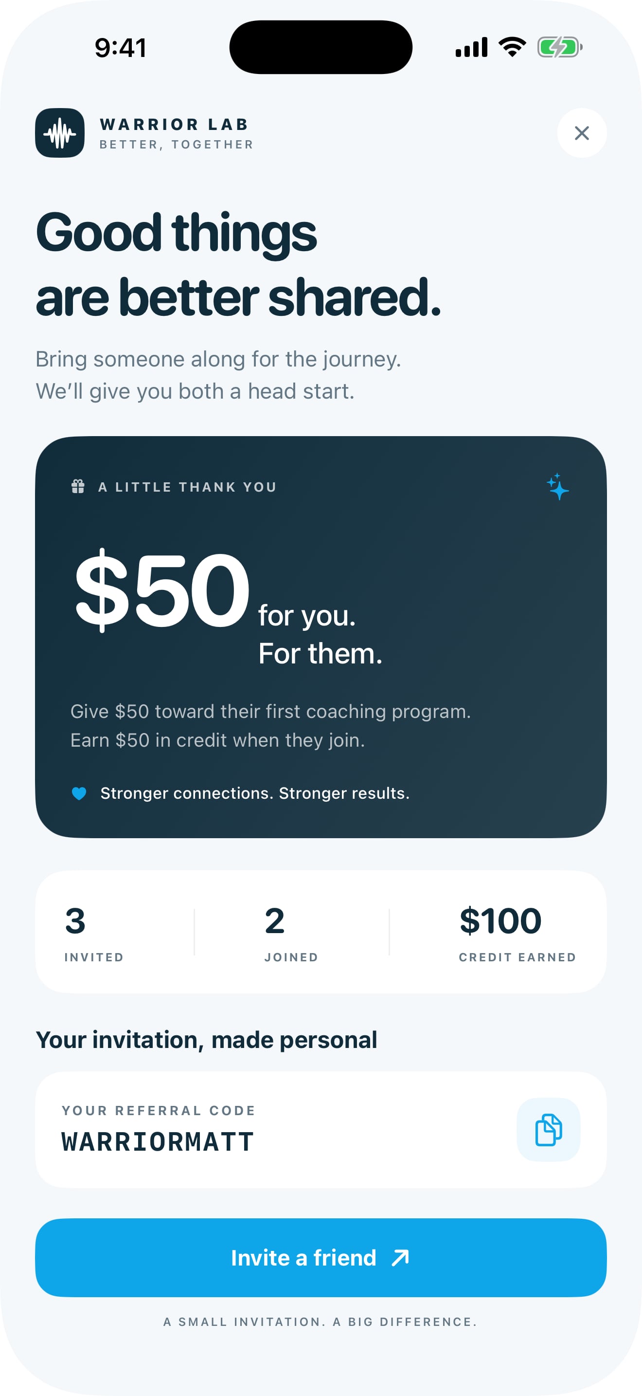 Referrals: Mobile screenshot 1