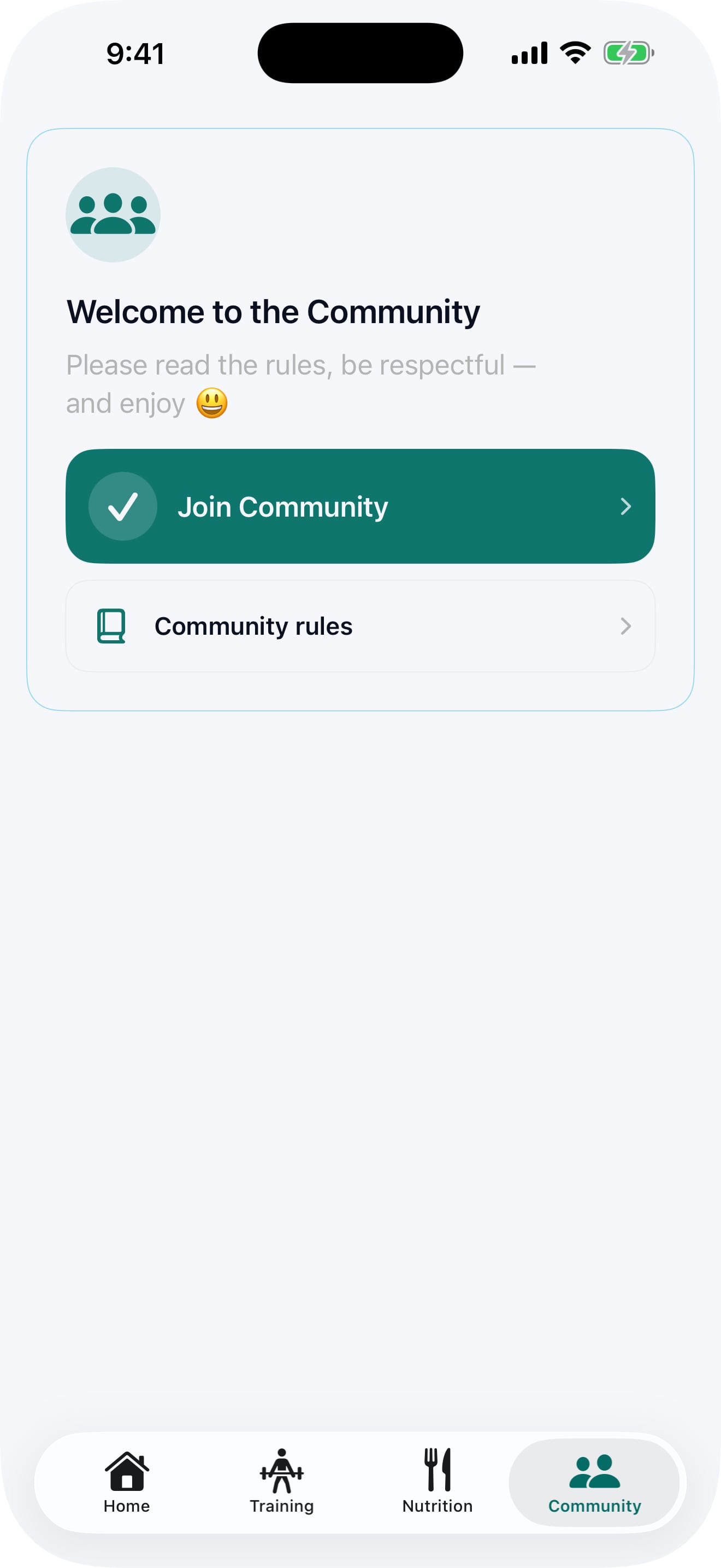 Replace this placeholder with a Community app screenshot
