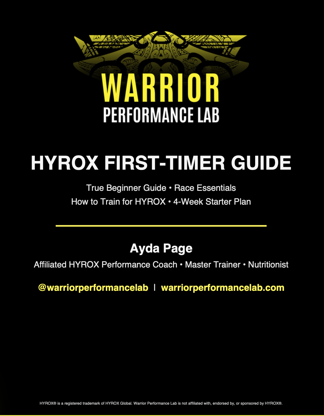 Free HYROX First Timer Guide and 4-Week Starter Plan
