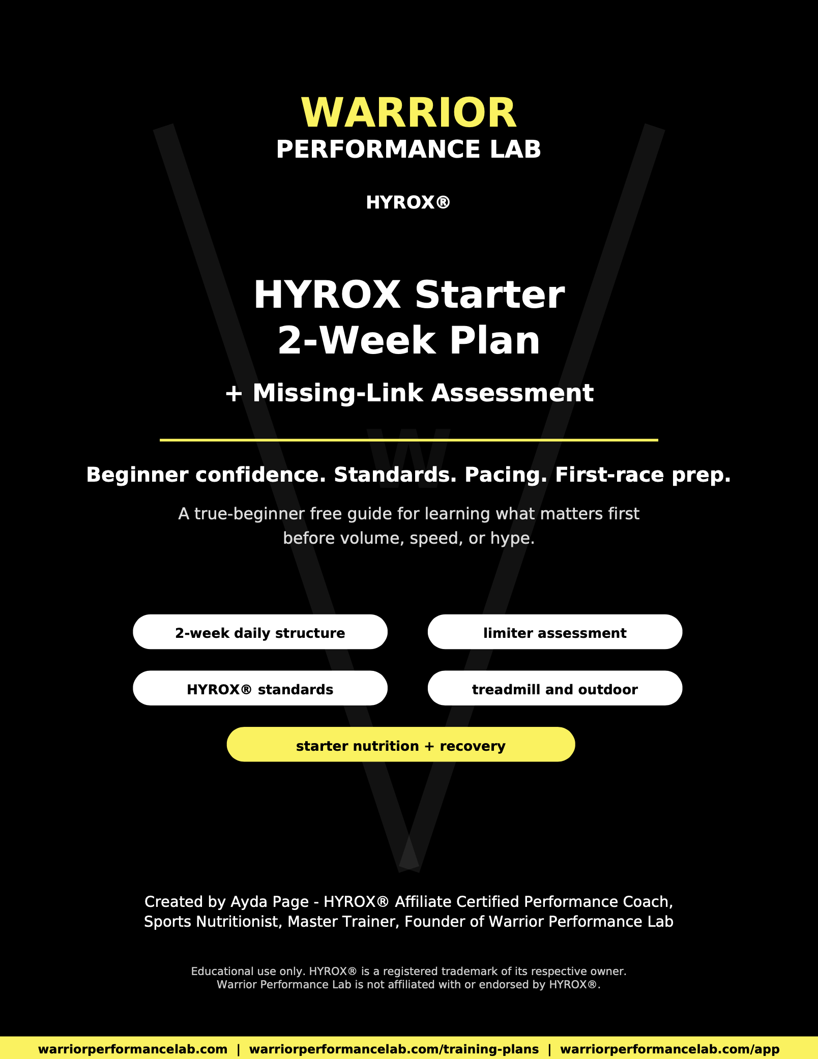Free 2-Week HYROX Starter Plan + Missing-Link Assessment