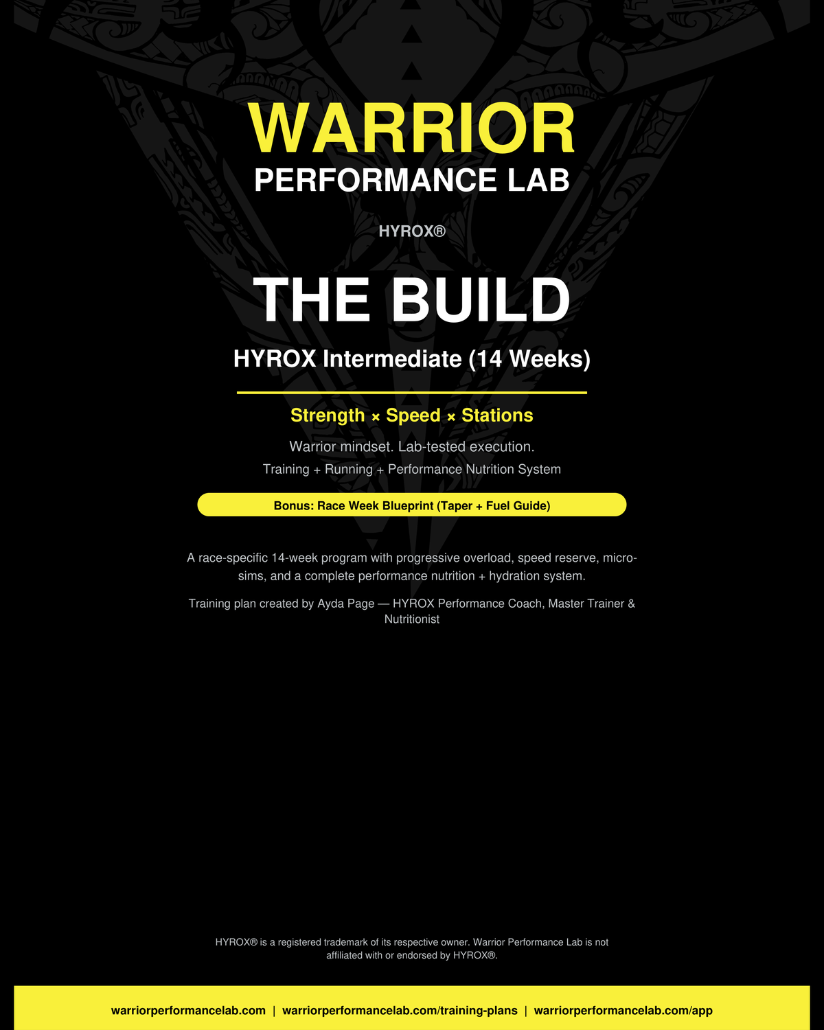 THE BUILD: HYROX Intermediate (14 Weeks) Strength × Speed × Stations Warrior mindset