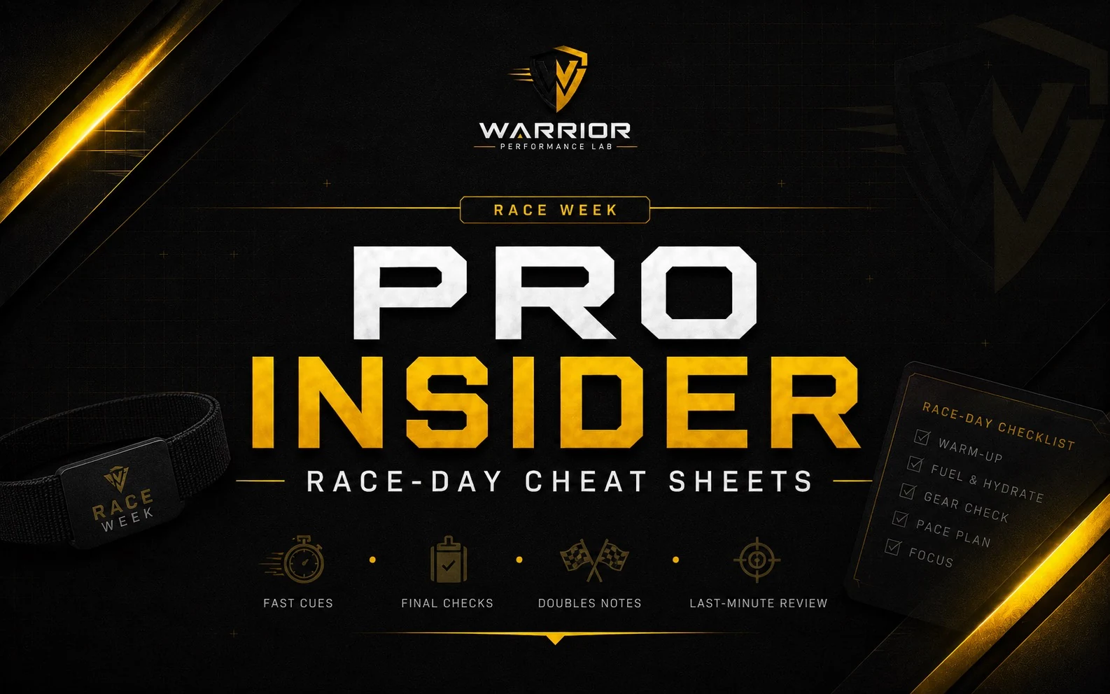 PRO Insider Race-Day Cheat Sheets